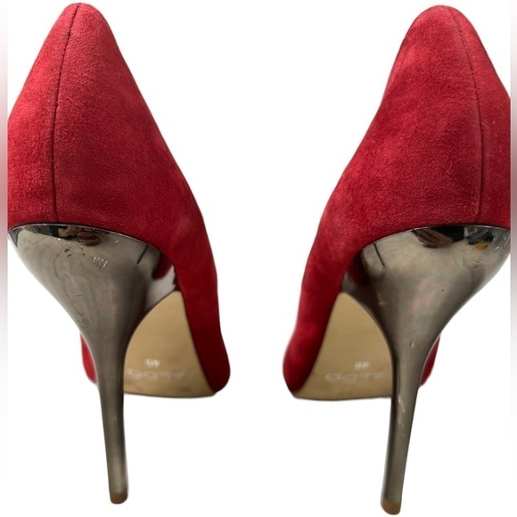 ALDO Red Suede Leather Stiletto Heels - Picture 14 of 15